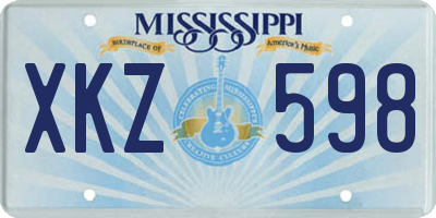 MS license plate XKZ598