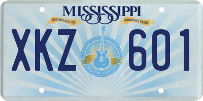 MS license plate XKZ601