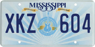 MS license plate XKZ604