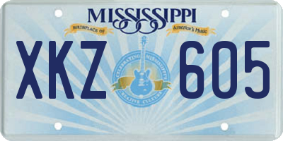 MS license plate XKZ605