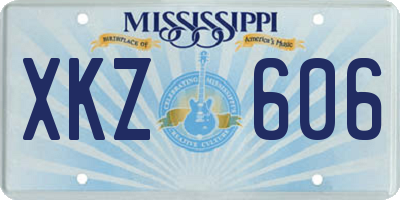 MS license plate XKZ606