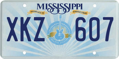 MS license plate XKZ607