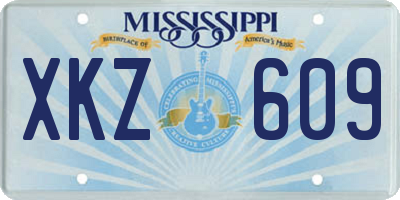 MS license plate XKZ609