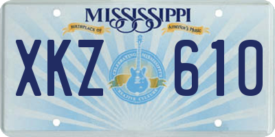 MS license plate XKZ610