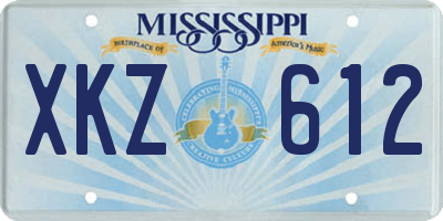 MS license plate XKZ612