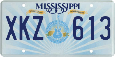 MS license plate XKZ613