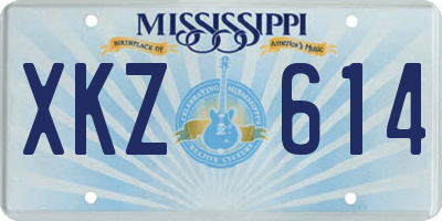 MS license plate XKZ614