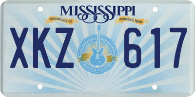MS license plate XKZ617