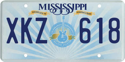 MS license plate XKZ618