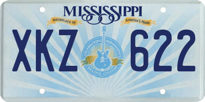 MS license plate XKZ622