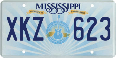 MS license plate XKZ623