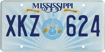 MS license plate XKZ624