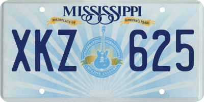 MS license plate XKZ625