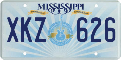 MS license plate XKZ626