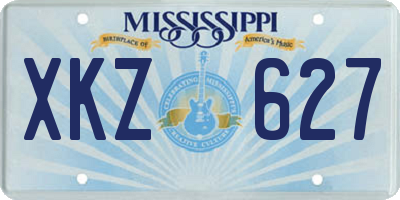 MS license plate XKZ627