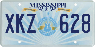 MS license plate XKZ628