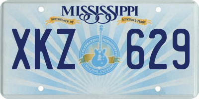 MS license plate XKZ629