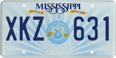 MS license plate XKZ631