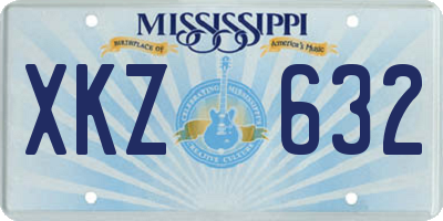 MS license plate XKZ632