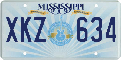 MS license plate XKZ634