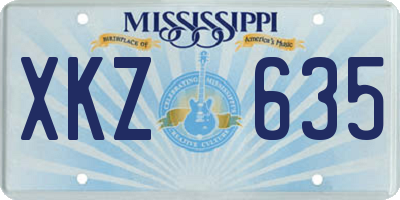 MS license plate XKZ635