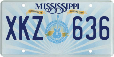 MS license plate XKZ636