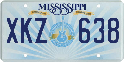 MS license plate XKZ638