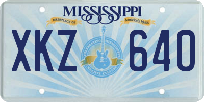MS license plate XKZ640