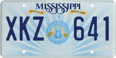 MS license plate XKZ641