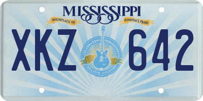 MS license plate XKZ642