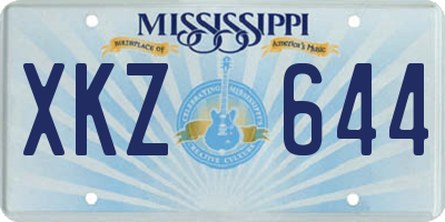 MS license plate XKZ644