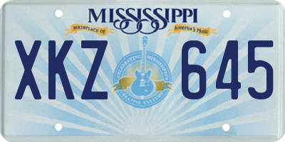 MS license plate XKZ645