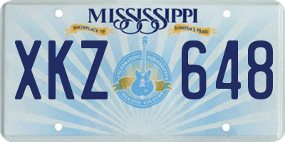 MS license plate XKZ648