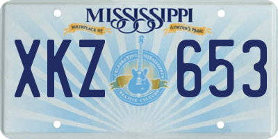 MS license plate XKZ653