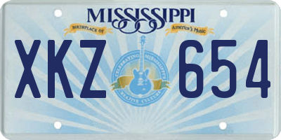 MS license plate XKZ654