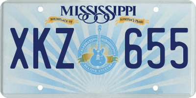 MS license plate XKZ655