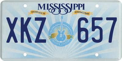MS license plate XKZ657