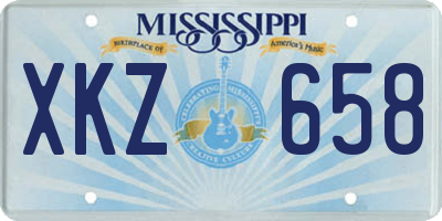 MS license plate XKZ658