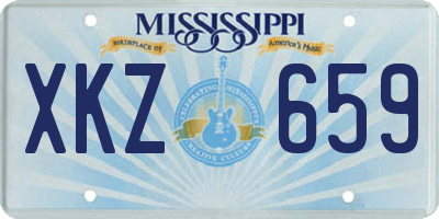MS license plate XKZ659
