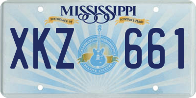 MS license plate XKZ661