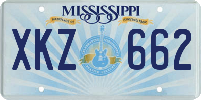 MS license plate XKZ662