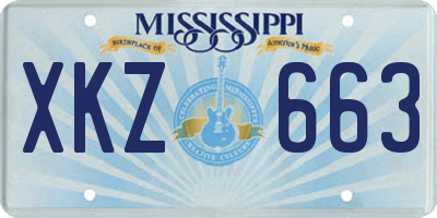MS license plate XKZ663