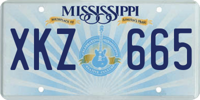 MS license plate XKZ665