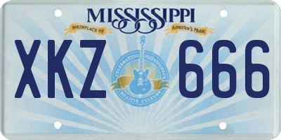 MS license plate XKZ666