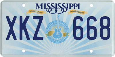 MS license plate XKZ668