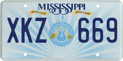 MS license plate XKZ669