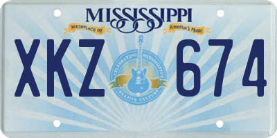 MS license plate XKZ674