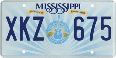 MS license plate XKZ675