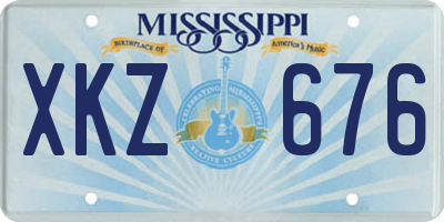 MS license plate XKZ676