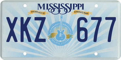 MS license plate XKZ677